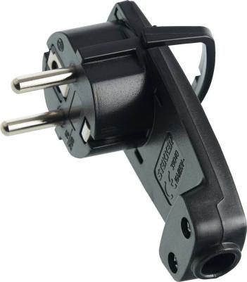 Вилка угловая с/з, 250В, 16A, PPG16-46-202, черный, цена за 1 шт