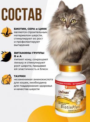 BiotinPlus с Q10 200 таб для кошек улучшает состояние кожи и шерсти – фото 5