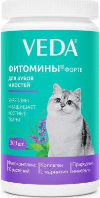 Фитокомплекс для кошек Фитомины Форте, для зубов и костей, 200 таб