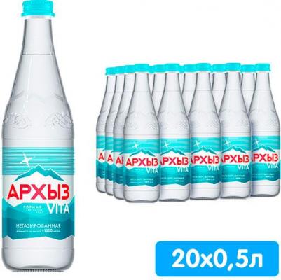 Вода 0.5 литра, без газа, стекло, 20 шт. в уп – фото 4