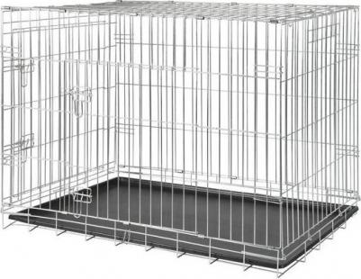 Транспортная клетка для собак 78х55х62 см, двухдверная, цвет серый