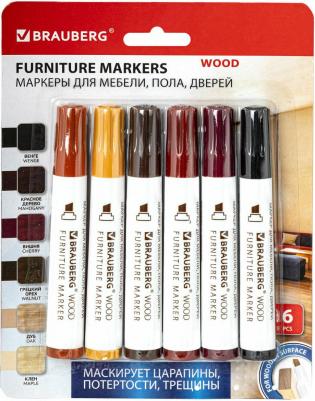 Маркеры для ремонта мебели и изделий из дерева, 6 цветов "Wood" – фото 10