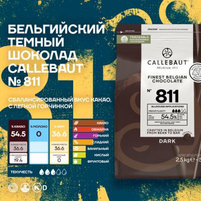 Шоколад 811 54,5% Бельгийский темный, 8 шт х 2,5 кг