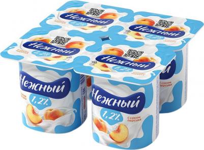 Продукт йогуртный Нежный с соком персика 1,2% 100г – фото 6