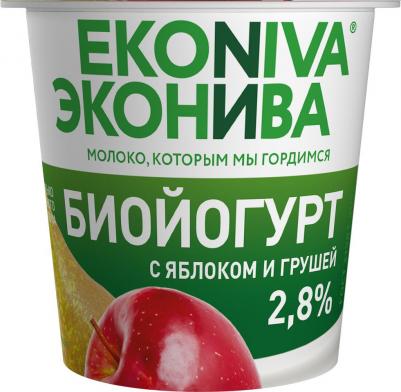 Биойогурт с яблоком и грушей 2.8% 125г