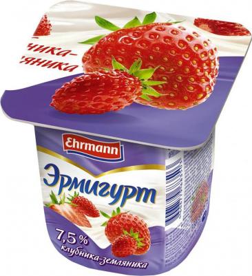 Йогурт сливочный клубника-земляника 7,5%, 100 г – фото 5