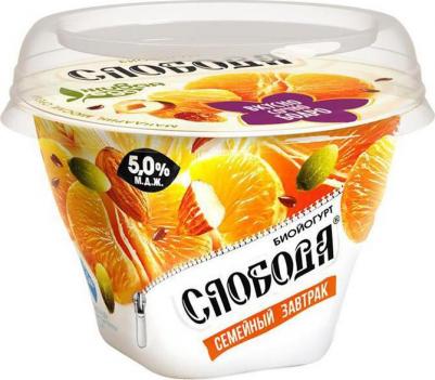 Биойогурт мюсли с яблоком, мандарином и орехами 5% 190 г – фото 3