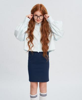 Юбка детская 222BBGS55011000 цв. синий р. 170 – фото 6