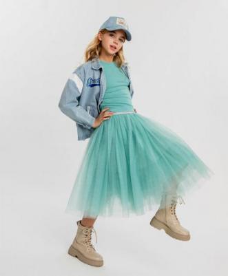 Юбка-пачка зелёная для девочки (134) – фото 6