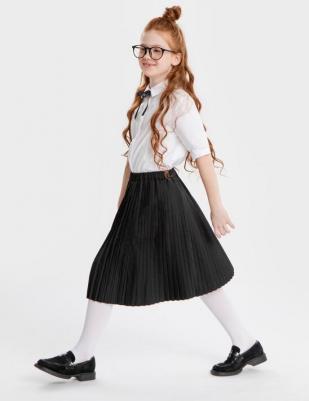 Юбка плиссе удлиненная черная (134) – фото 4