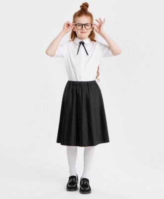 Юбка плиссе удлиненная черная (164)