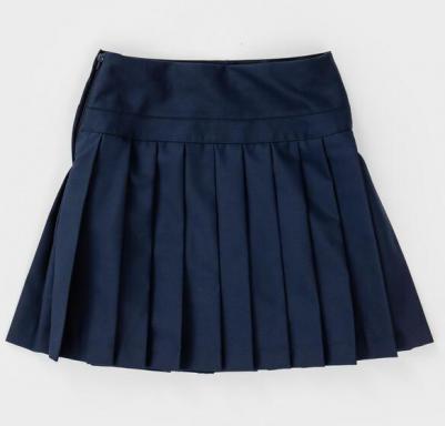 Юбка плиссе в крупную складку синяя (122) – фото 1