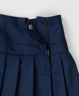 Юбка плиссе в крупную складку синяя (158) – фото 4