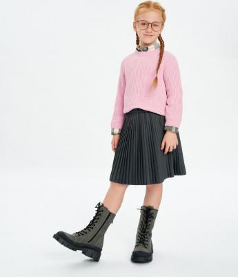 Юбка плиссированная серая (158)