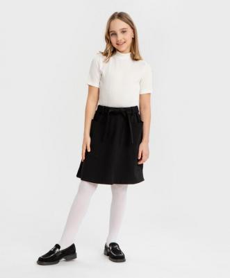 Юбка с накладными карманами черная (140) – фото 2