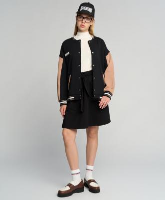 Юбка с накладными карманами черная (146) – фото 5