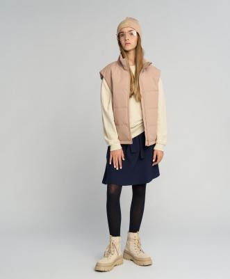 Юбка с накладными карманами трапецевидная синяя (122)