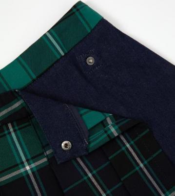 Юбка джинсовая с накладной деталью синий и зелёный для девочки (134) – фото 4