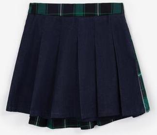 Юбка джинсовая с накладной деталью синий и зелёный для девочки (140) – фото 5