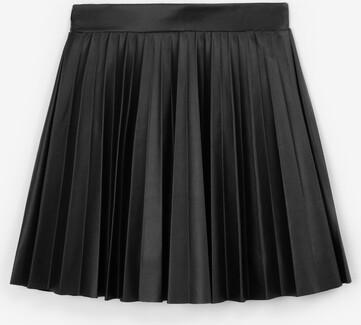 Юбка-гофре из искусственной кожи чёрная для девочки (170) – фото 1