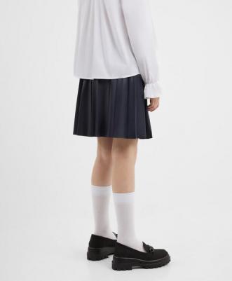 Юбка-гофре из искусственной кожи синяя для девочки (164) – фото 3