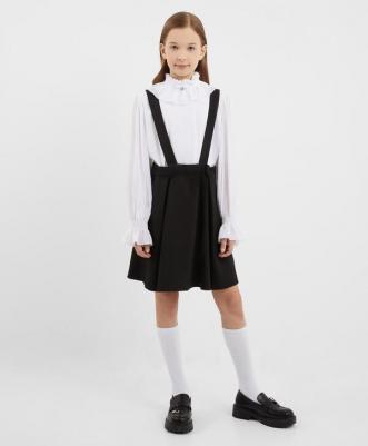 Юбка со съёмными лямками чёрная для девочки (146)