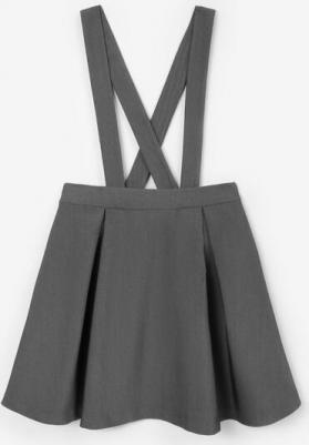 Юбка со съёмными лямками серая для девочки (134) – фото 1