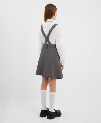 Юбка со съёмными лямками серая для девочки (134) – фото 3