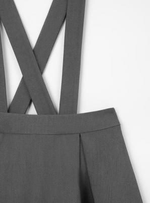 Юбка со съёмными лямками серая для девочки (146) – фото 2