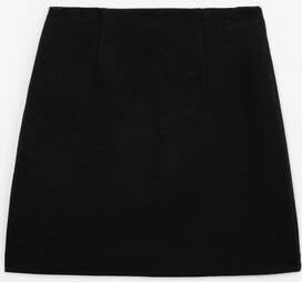 Юбка трикотажная с люверсами чёрная для девочки (170) – фото 4