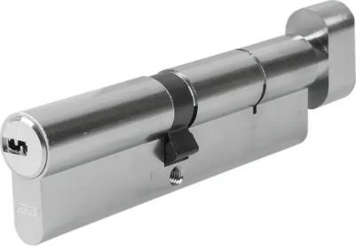 Цилиндр KD6N Z50/K60, 50x60 мм, ключ/вертушка, цвет никель