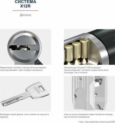 Европрофильный цилиндр X12R430 ключ/вертушка 65-60 (125 мм) NI – фото 3