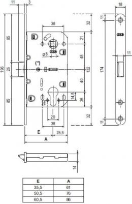Межкомнатный замок 8056539880080 – фото 1