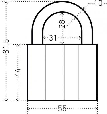 Замок навесной, Мастер Ключ, ВС2-27Х5, блистер, дисковый, 55 мм, 3 кл – фото 2