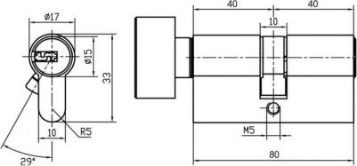 Никелированный цилиндровый механизм V 2200Z N Variant – фото 1