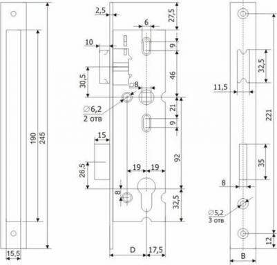 Замок врезной "Profi" 25.11.16 (б/ц) "92-25 с защелкой" – фото 11