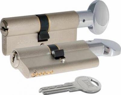 Цилиндровый механизм с вертушкой 164 SM/90, никель, 5 ключей – фото 1