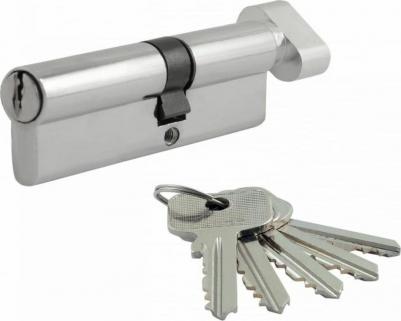 Цилиндровый механизм асимметричный ECO Z ЛВ-80, личинка замка с вертушкой, 80 мм, хром – фото 3