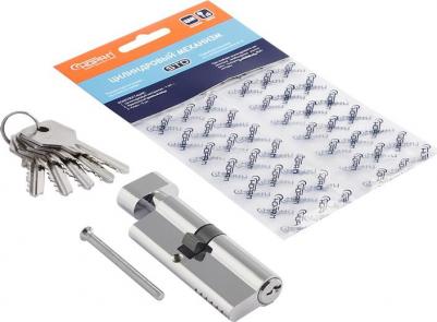 Цилиндровый механизм асимметричный ECO Z ЛВ-80, личинка замка с вертушкой, 80 мм, хром – фото 4