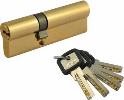 Цилиндровый механизм ЛПУ-90, усиленный с перфорированным ключом, 90 мм, хром – фото 5