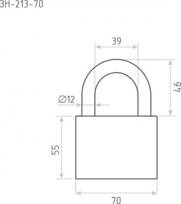 Замок навесной ЗН-213-70 (65мм) (3ключа) – фото 4