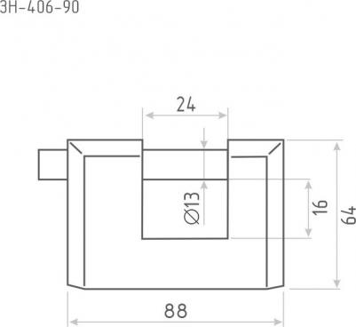 Замок навесной ЗН-406-90 мм (3кл.) (шт.) – фото 6