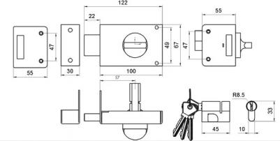 Цилиндровый замок ЗН-1 медь – фото 9