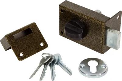 Замок накладной цилиндровый ЗН-1 бронза – фото 2