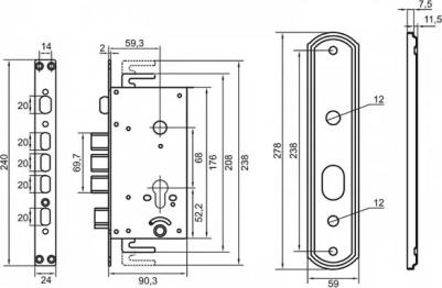 Замок врезной 405 – фото 1