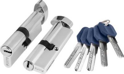 Цилиндр Z4002 100 45х55 мм ключ/вертушка хром – фото 1