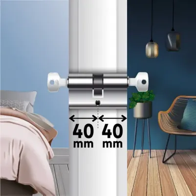 Цилиндр TTAL1-4040CR, 40x40 мм, ключ/ключ, цвет хром – фото 2