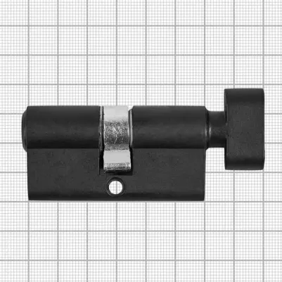 Цилиндр МЦ1П-5-60, 30x30 мм, ключ/вертушка, цвет черный – фото 4