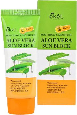 Солнцезащитный крем с алоэ UV aloe ampule sun block SPF50+PA+++ – фото 1