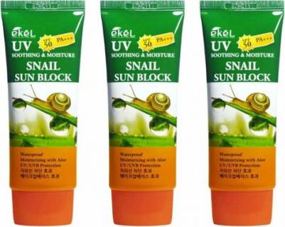 Солнцезащитный крем с алоэ UV aloe ampule sun block SPF50+PA+++ – фото 4